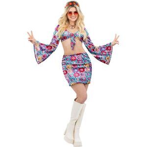 Fever Womens/Ladies 60s Hippie Rainbow Costume / Multicolored